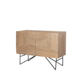 Mercana Darwin Light Brown Wooden 2 Door w/ 2 Shelves Accent Cabinet