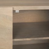 Mercana Darwin Light Brown Wooden 2 Door w/ 2 Shelves Accent Cabinet