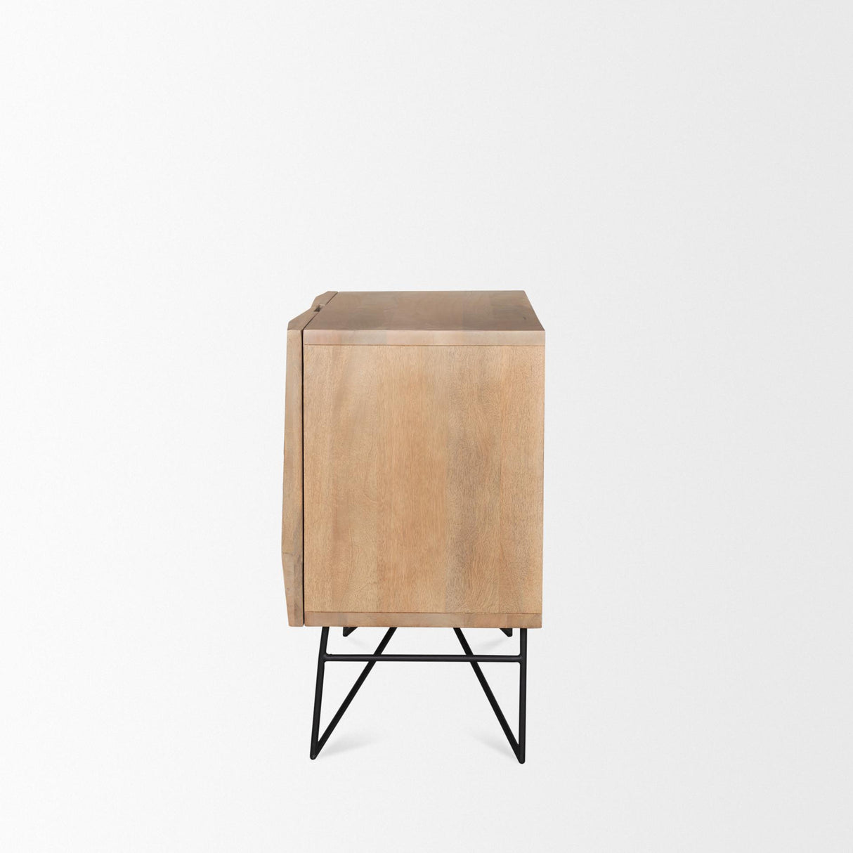 Mercana Darwin Light Brown Wooden 2 Door w/ 2 Shelves Accent Cabinet