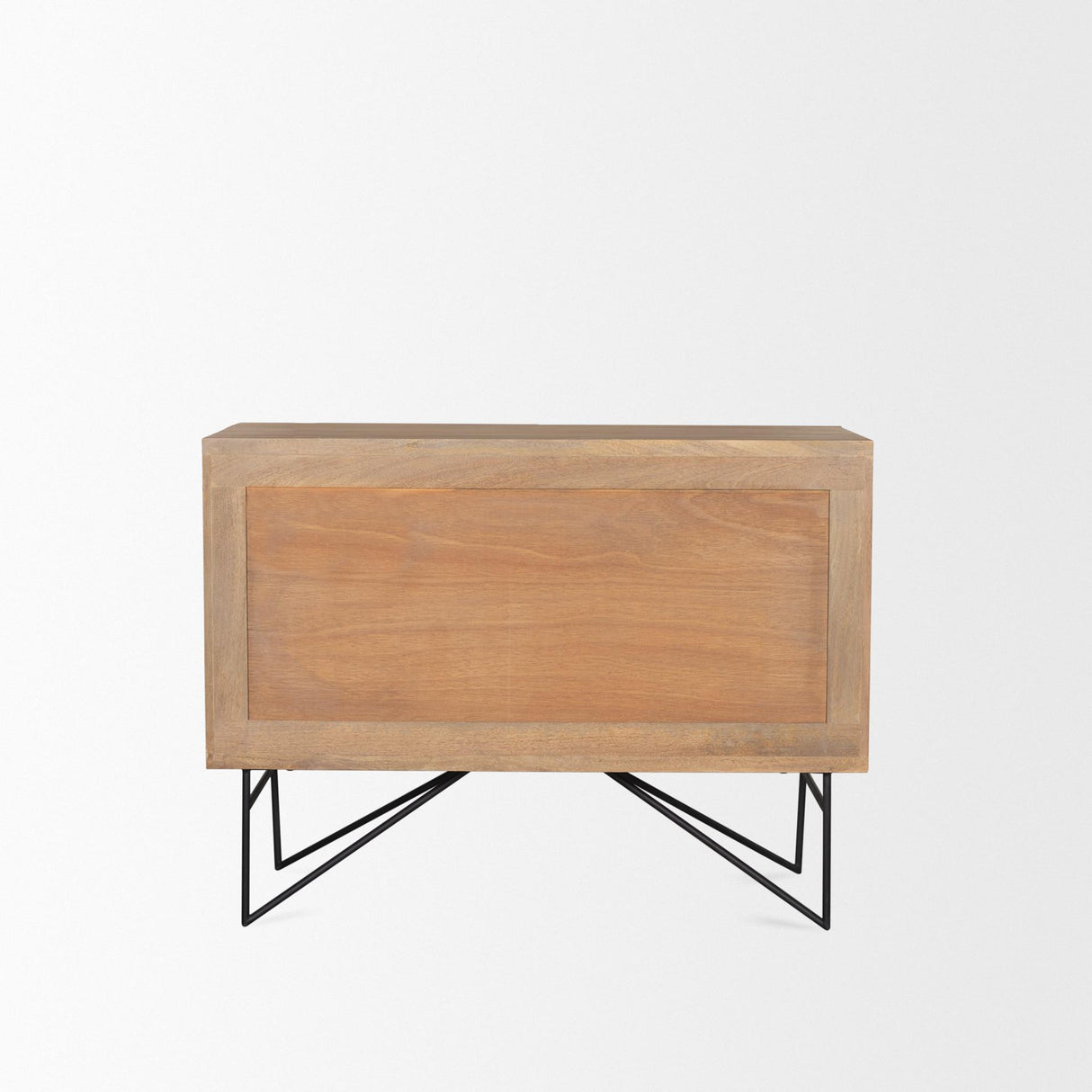 Mercana Darwin Light Brown Wooden 2 Door w/ 2 Shelves Accent Cabinet