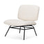Mercana Nora Cream Fabric w/ Matte Black Metal Legs Accent Chair