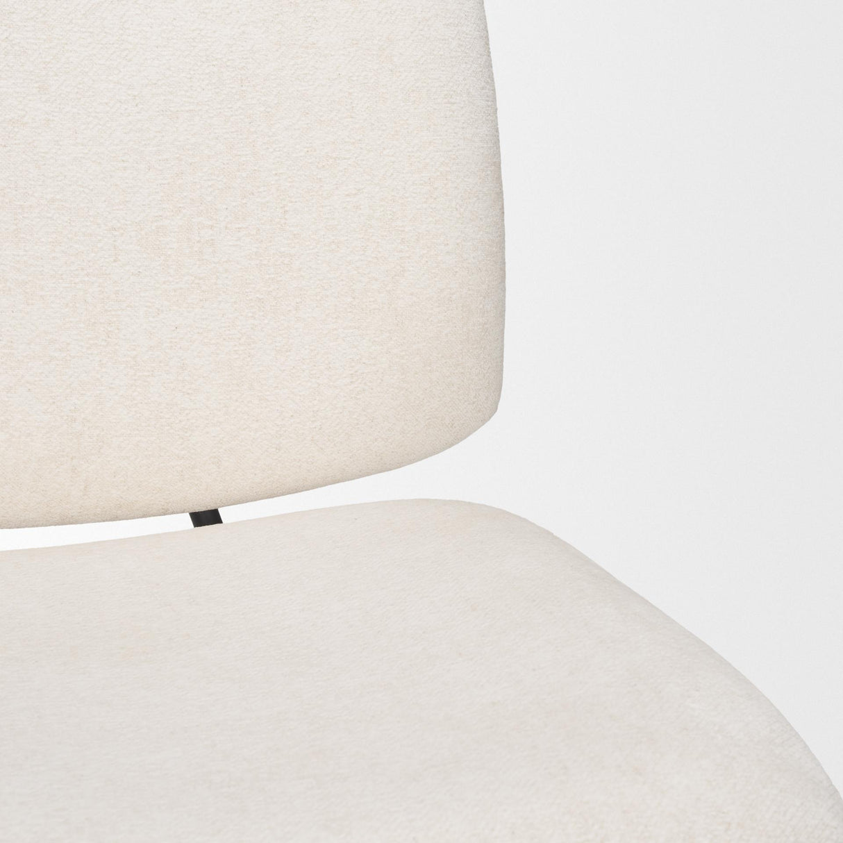 Mercana Nora Cream Fabric w/ Matte Black Metal Legs Accent Chair