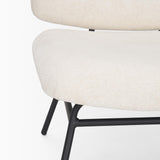 Mercana Nora Cream Fabric w/ Matte Black Metal Legs Accent Chair