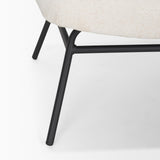 Mercana Nora Cream Fabric w/ Matte Black Metal Legs Accent Chair