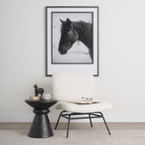 Mercana Nora Cream Fabric w/ Matte Black Metal Legs Accent Chair