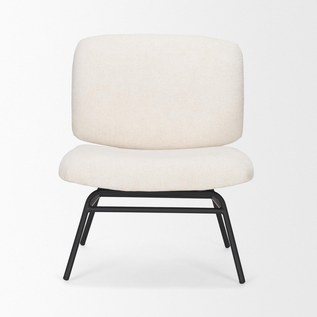 Mercana Nora Cream Fabric w/ Matte Black Metal Legs Accent Chair