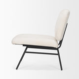 Mercana Nora Cream Fabric w/ Matte Black Metal Legs Accent Chair