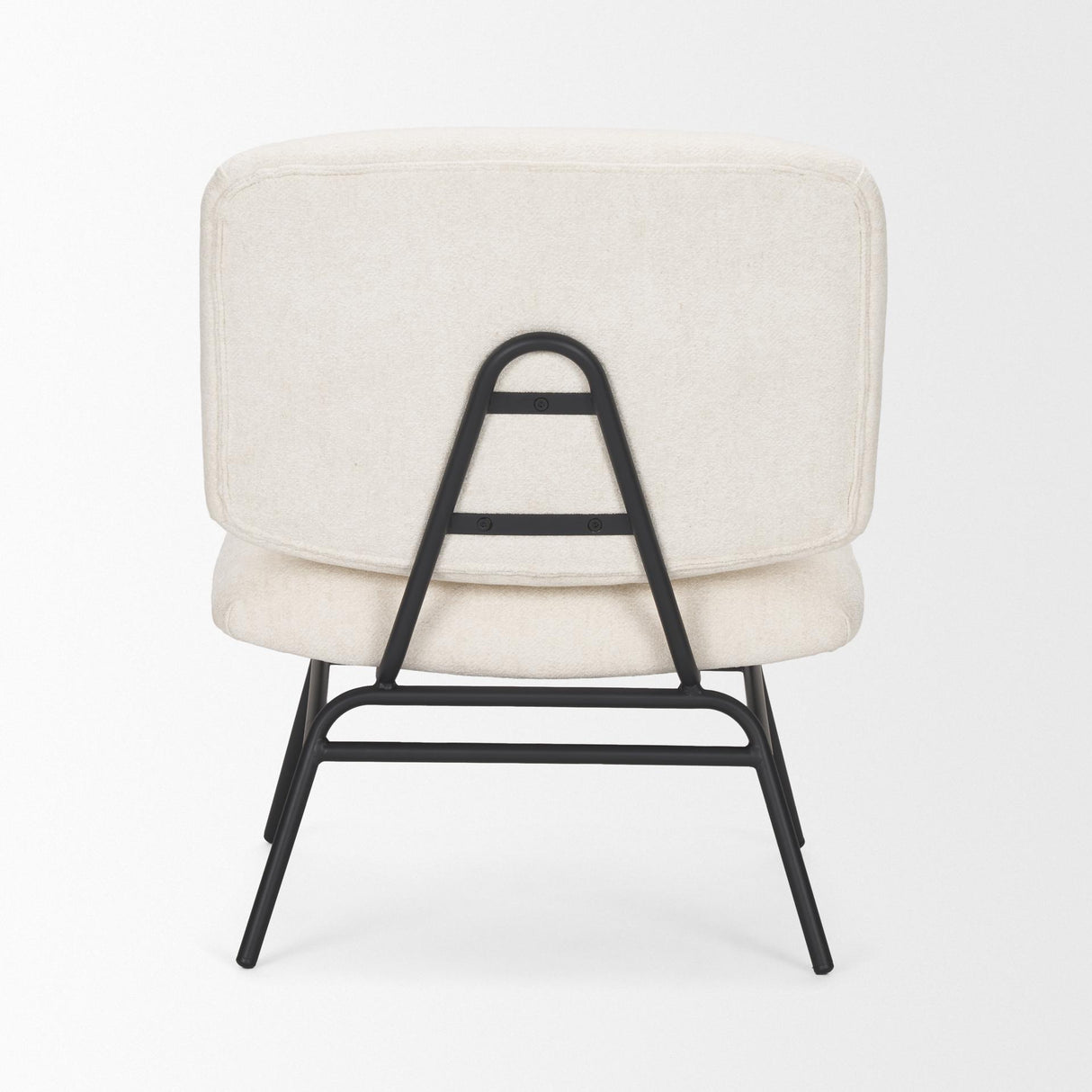 Mercana Nora Cream Fabric w/ Matte Black Metal Legs Accent Chair