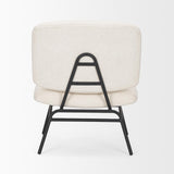 Mercana Nora Cream Fabric w/ Matte Black Metal Legs Accent Chair