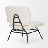 Mercana Nora Cream Fabric w/ Matte Black Metal Legs Accent Chair