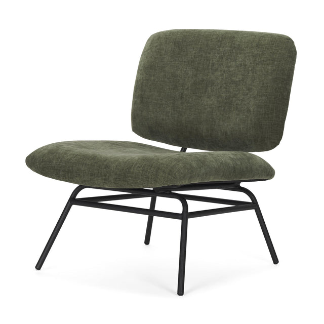 Mercana Nora Forest Green Fabric w/ Matte Black Metal Legs Accent Chair