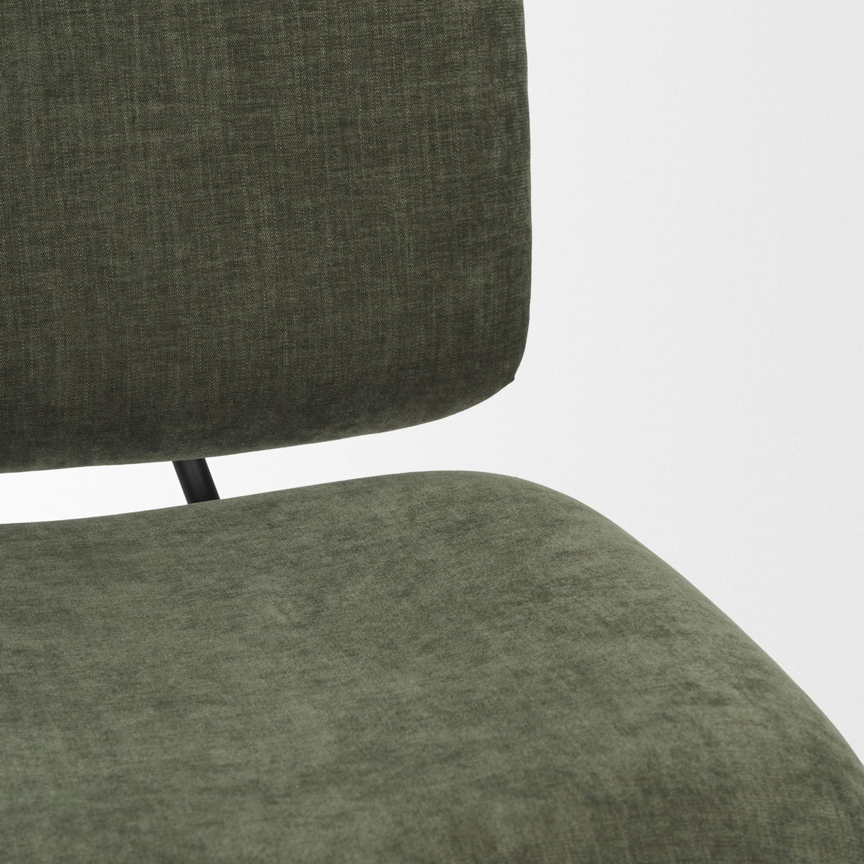 Mercana Nora Forest Green Fabric w/ Matte Black Metal Legs Accent Chair