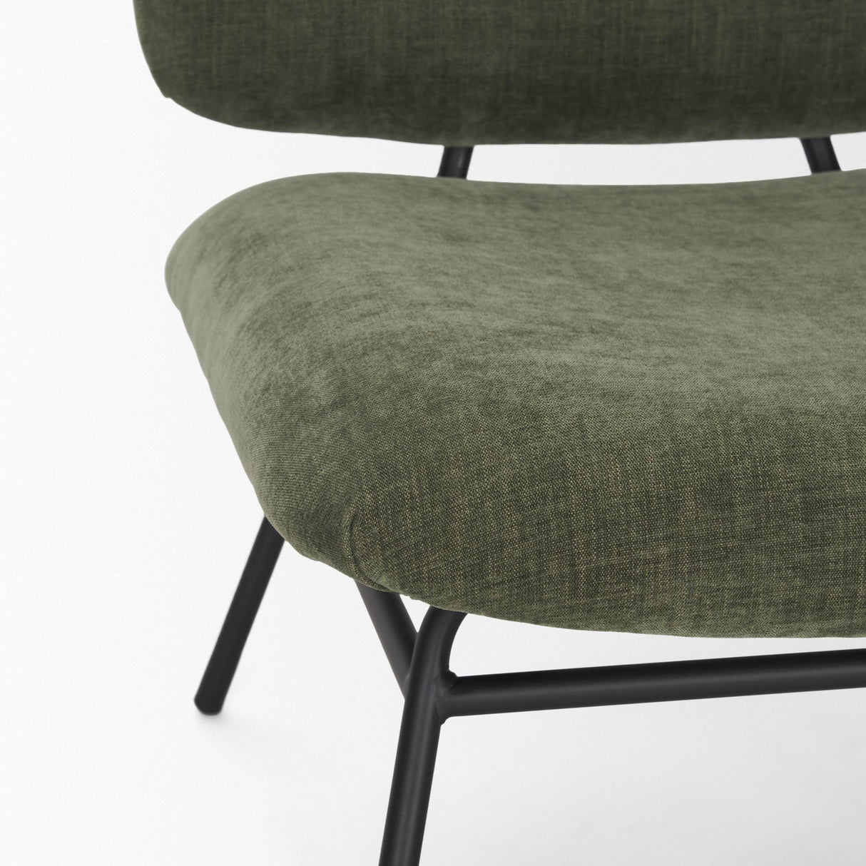 Mercana Nora Forest Green Fabric w/ Matte Black Metal Legs Accent Chair