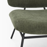 Mercana Nora Forest Green Fabric w/ Matte Black Metal Legs Accent Chair