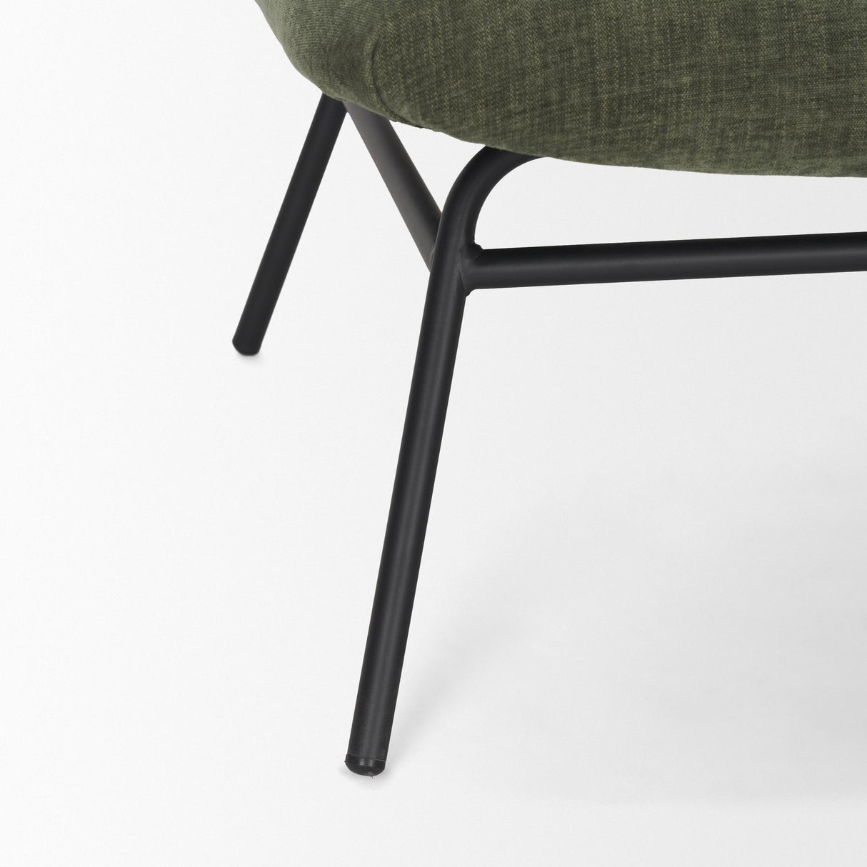 Mercana Nora Forest Green Fabric w/ Matte Black Metal Legs Accent Chair
