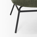 Mercana Nora Forest Green Fabric w/ Matte Black Metal Legs Accent Chair