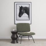 Mercana Nora Forest Green Fabric w/ Matte Black Metal Legs Accent Chair