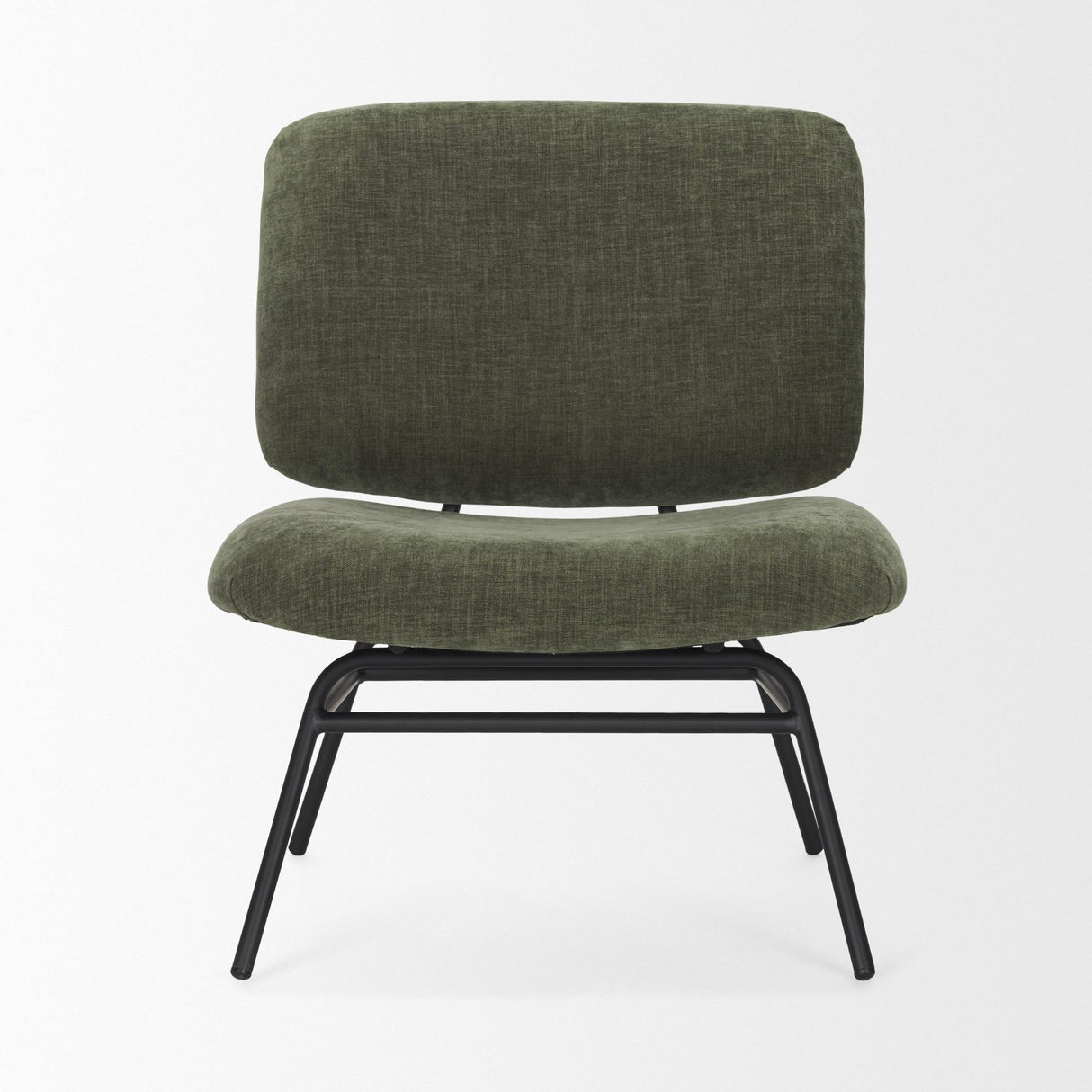 Mercana Nora Forest Green Fabric w/ Matte Black Metal Legs Accent Chair