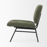 Mercana Nora Forest Green Fabric w/ Matte Black Metal Legs Accent Chair