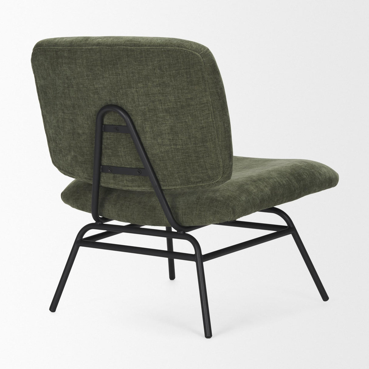 Mercana Nora Forest Green Fabric w/ Matte Black Metal Legs Accent Chair