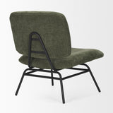 Mercana Nora Forest Green Fabric w/ Matte Black Metal Legs Accent Chair