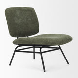 Mercana Nora Forest Green Fabric w/ Matte Black Metal Legs Accent Chair