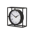 Mercana Raisa Black w/ Gold Antiquing Metal Table Clock