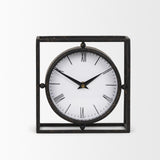 Mercana Raisa Black w/ Gold Antiquing Metal Table Clock