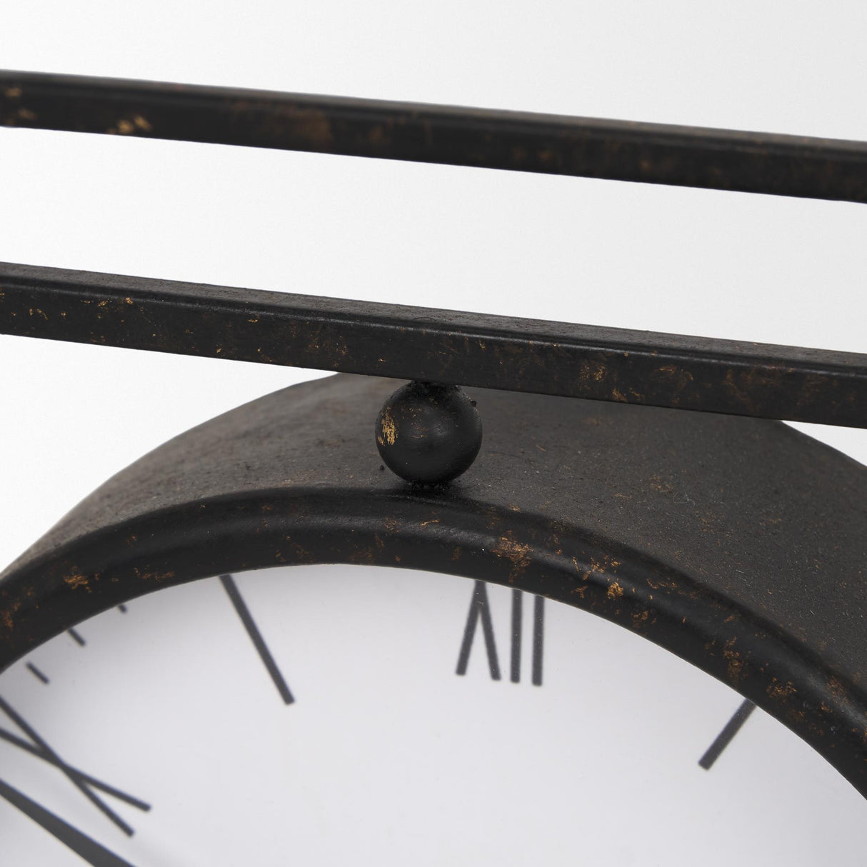 Mercana Raisa Black w/ Gold Antiquing Metal Table Clock