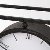 Mercana Raisa Black w/ Gold Antiquing Metal Table Clock