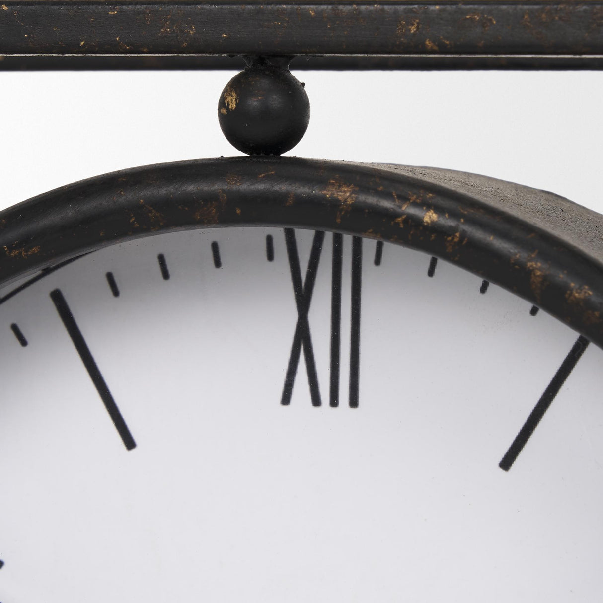 Mercana Raisa Black w/ Gold Antiquing Metal Table Clock