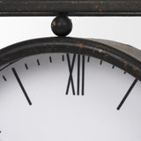 Mercana Raisa Black w/ Gold Antiquing Metal Table Clock