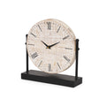 Mercana Raja Matte Black Metal w/ Wood Table Clock