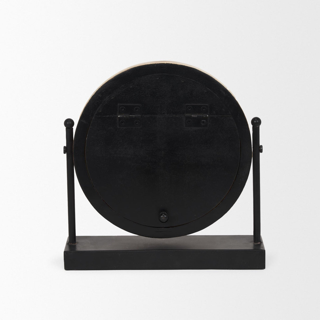 Mercana Raja Matte Black Metal w/ Wood Table Clock