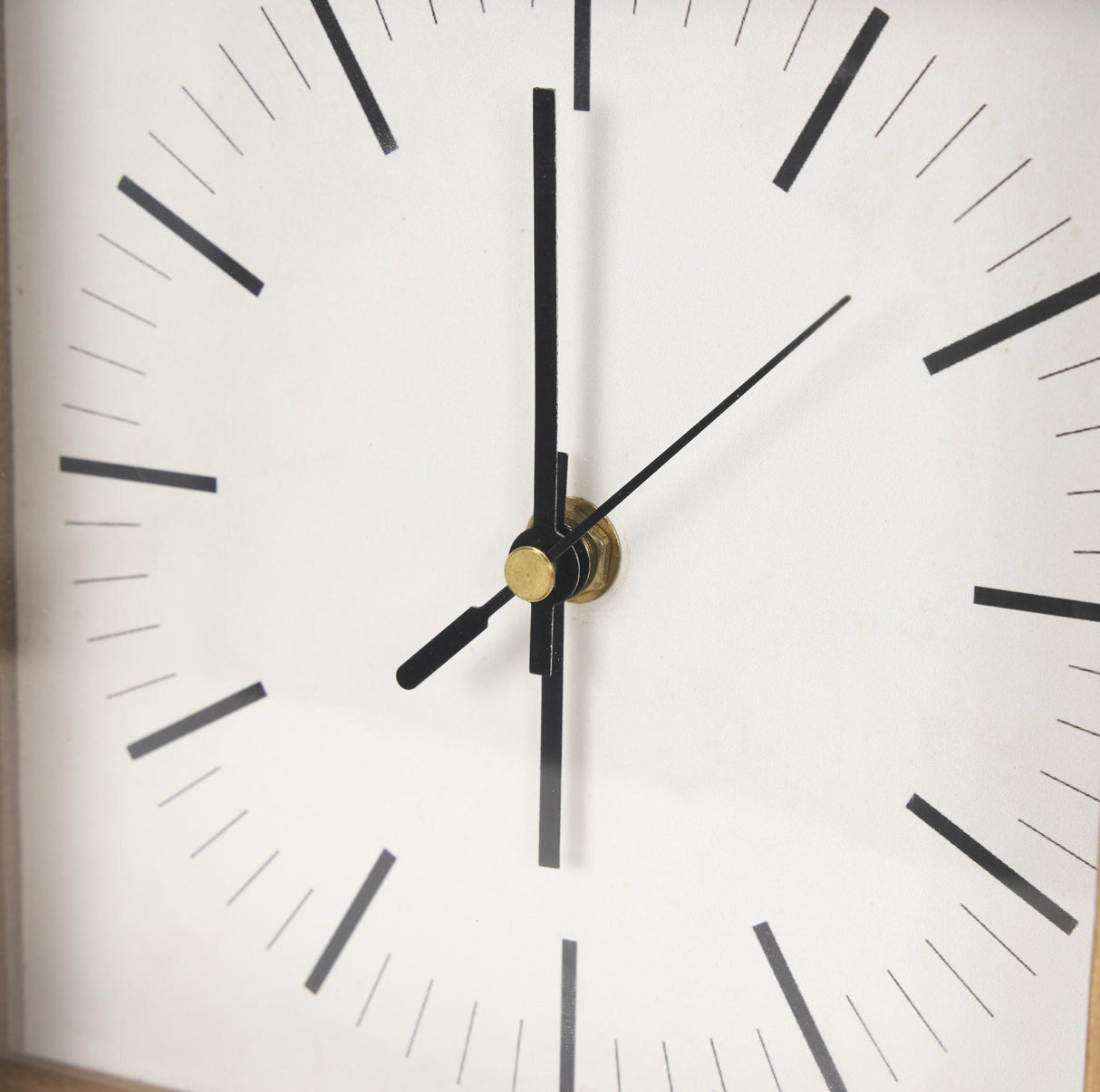 Mercana Renaya Light Brown Wood w/ Matte Black Metal Base Table Clock