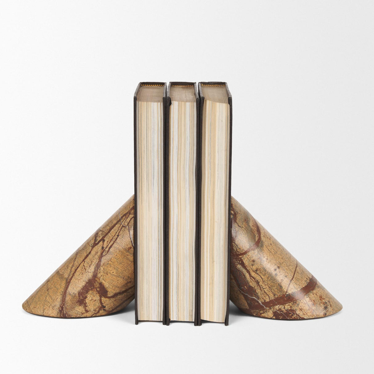 Mercana Rahima Brown Forest Marble Angled Bookends