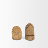 Mercana Rahima Brown Forest Marble Angled Bookends