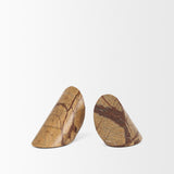 Mercana Rahima Brown Forest Marble Angled Bookends