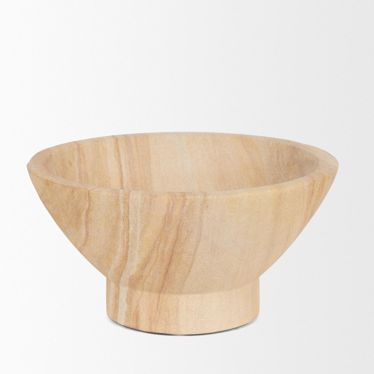 Mercana Ramira Beige Sandstone Decorative Pedestal Bowl