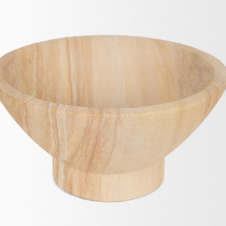Mercana Ramira Beige Sandstone Decorative Pedestal Bowl