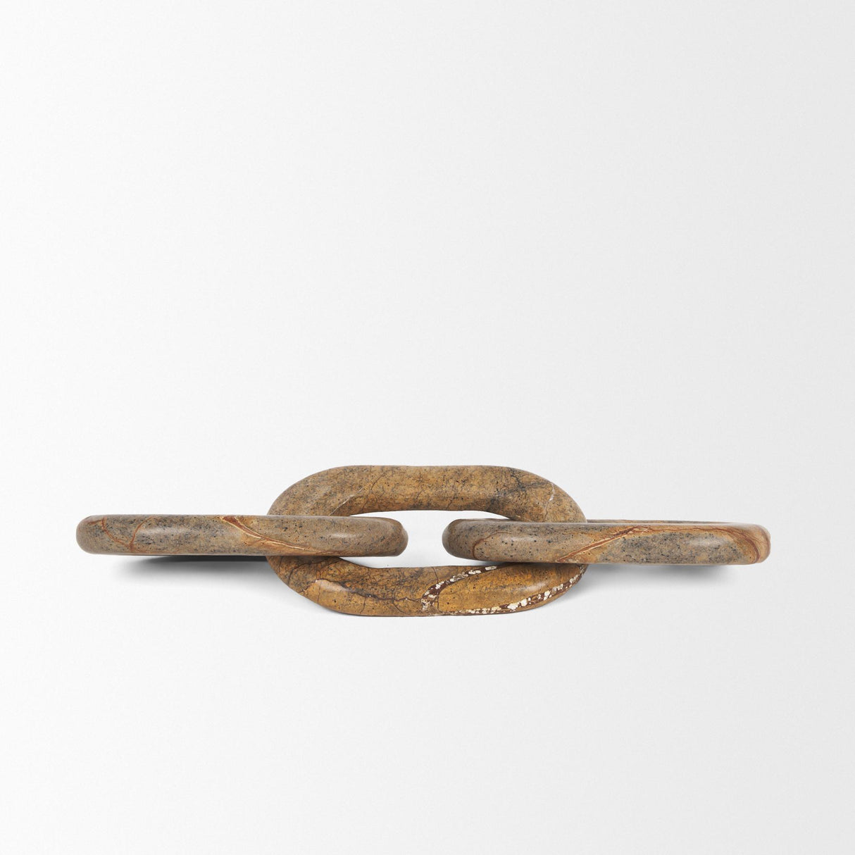 Mercana Reinir Red-Brown Marble Chain Link Decorative Object