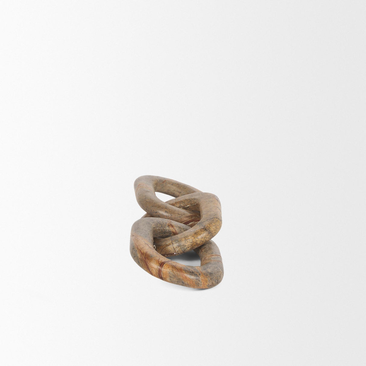 Mercana Reinir Red-Brown Marble Chain Link Decorative Object