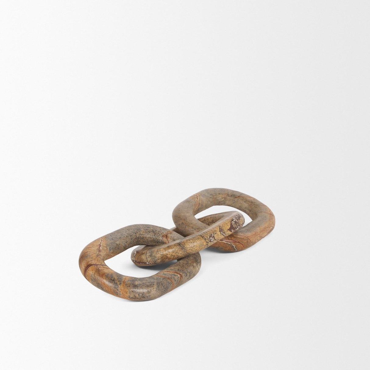 Mercana Reinir Red-Brown Marble Chain Link Decorative Object