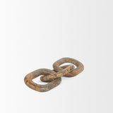 Mercana Reinir Red-Brown Marble Chain Link Decorative Object