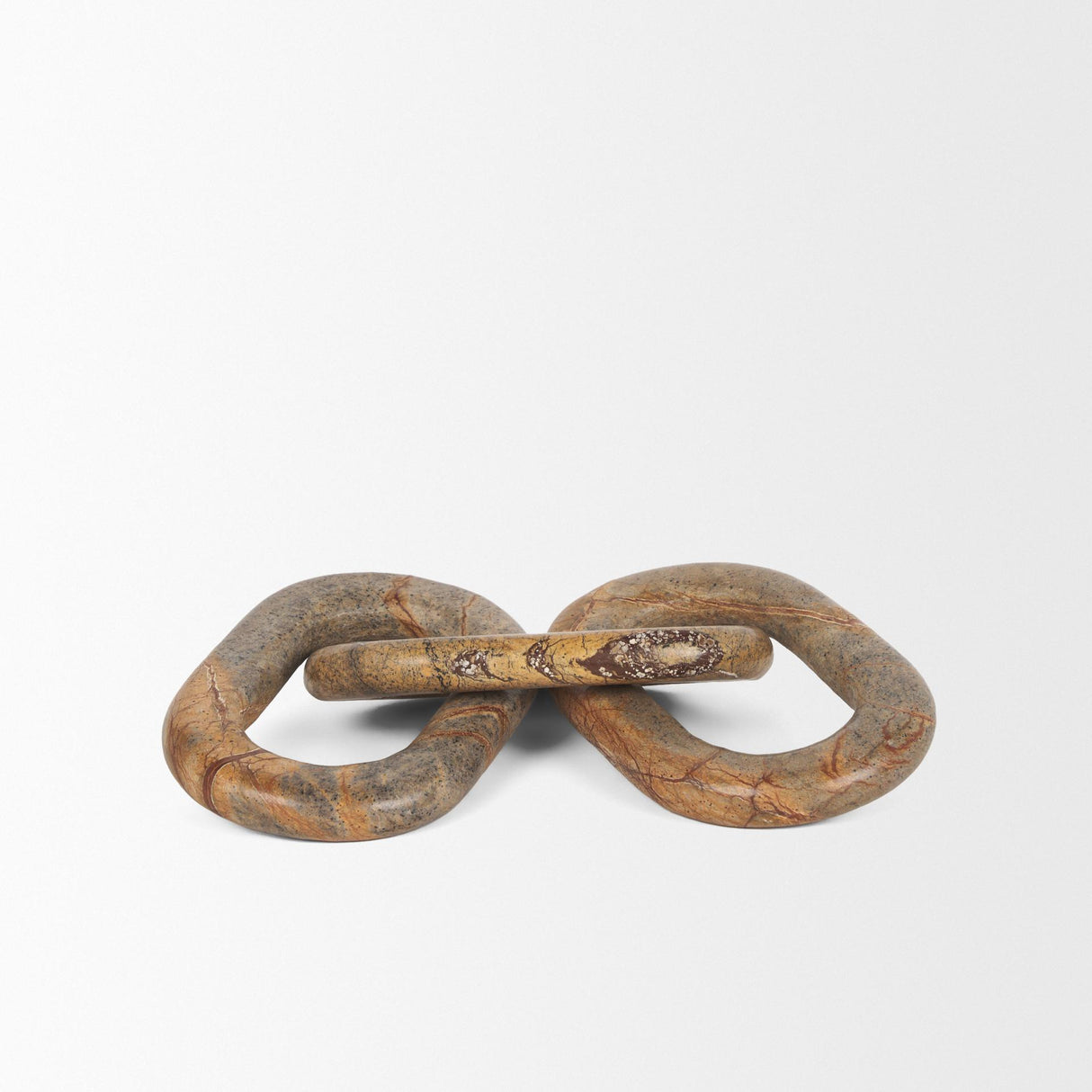 Mercana Reinir Red-Brown Marble Chain Link Decorative Object