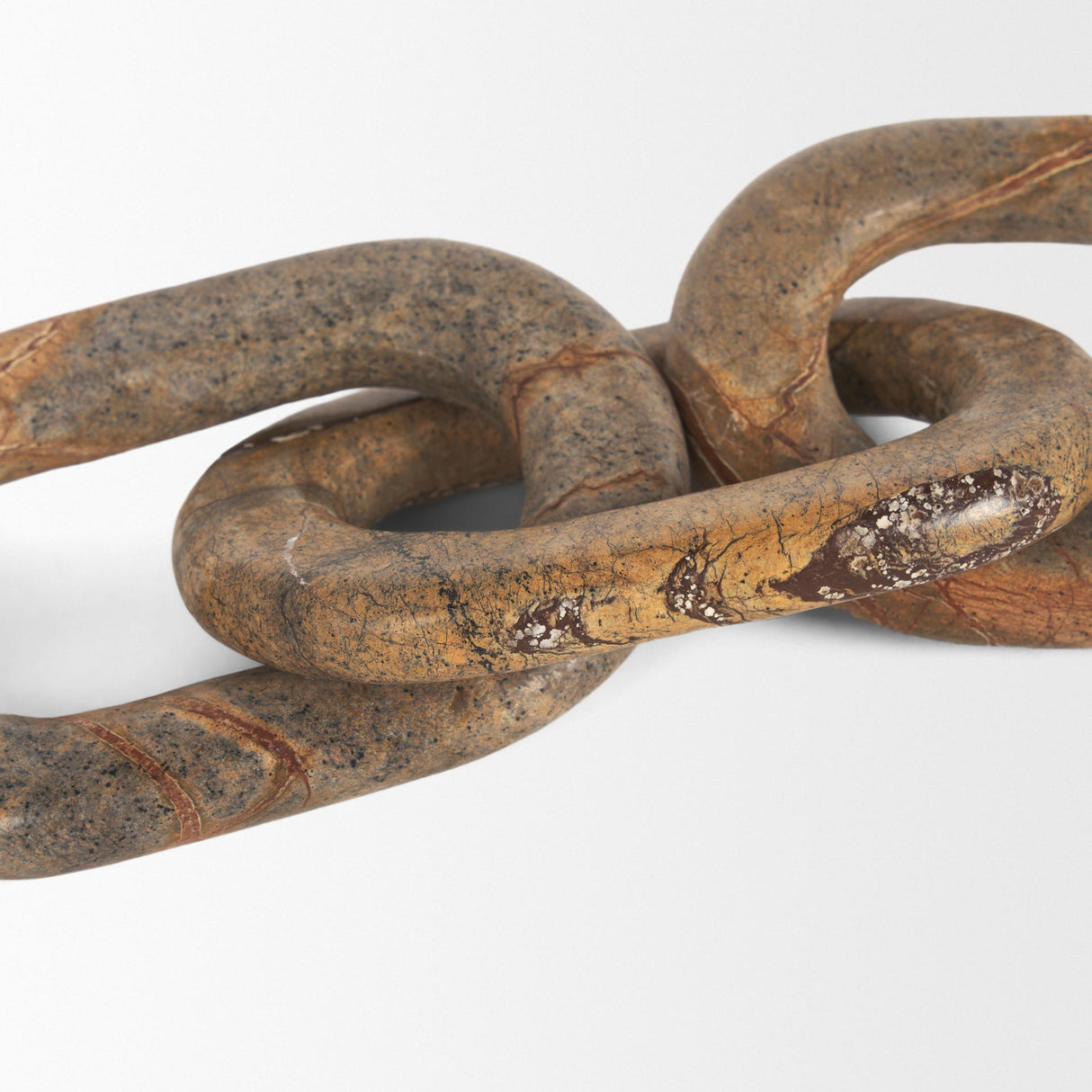 Mercana Reinir Red-Brown Marble Chain Link Decorative Object