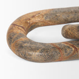 Mercana Reinir Red-Brown Marble Chain Link Decorative Object