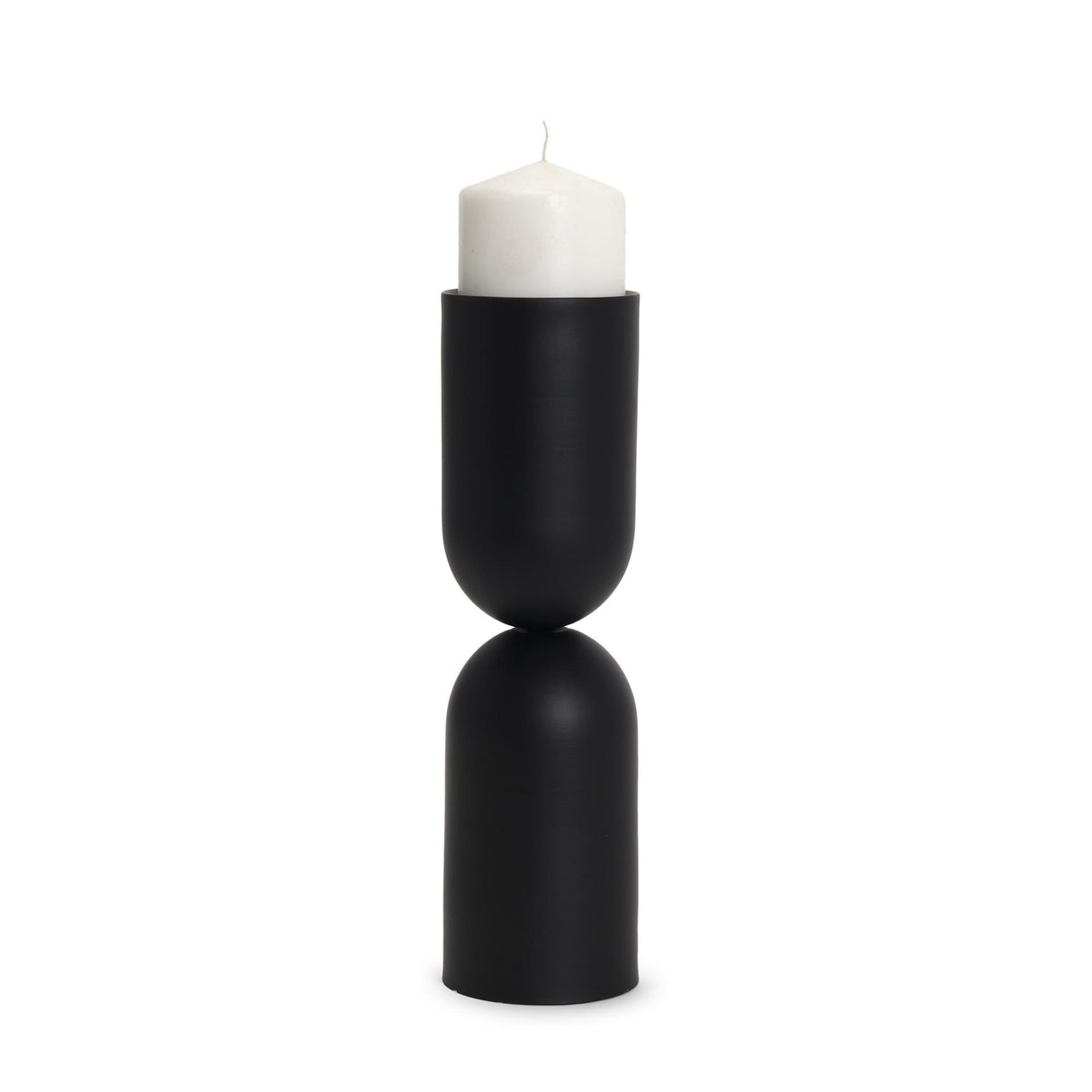 Mercana Qamra Tall Black Metal Pillar Candle Holder