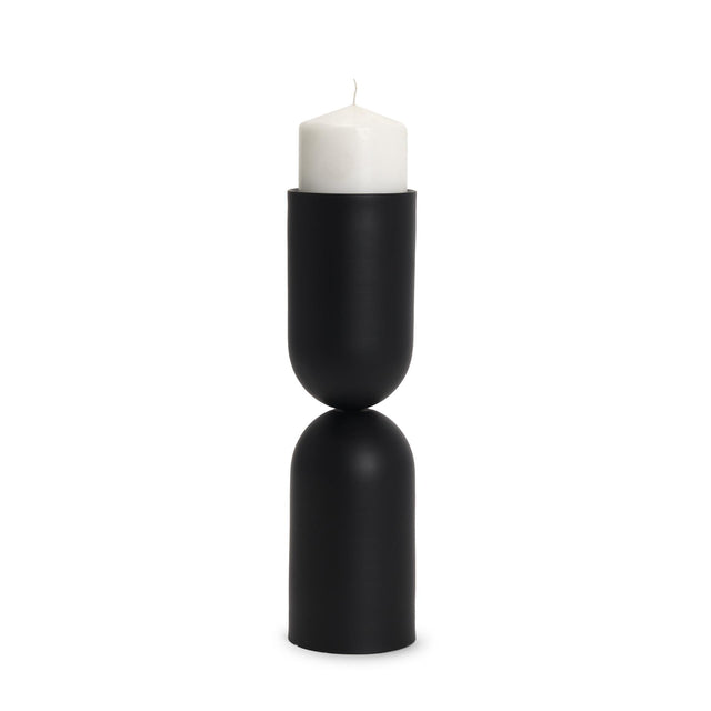 Mercana Qamra Tall Black Metal Pillar Candle Holder