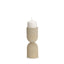 Mercana Qamra Short Beige Textured Metal Pillar Candle Holder